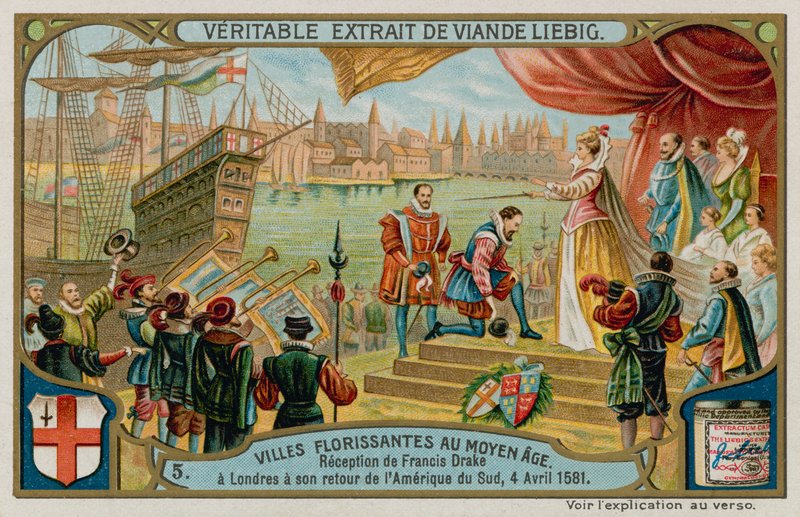 La ricezione di Francis Drake a Londra dal Sud America nel 1581 da European School