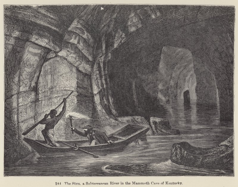 Il fiume Stige, un fiume sotterraneo nella Mammoth Cave del Kentucky da European School