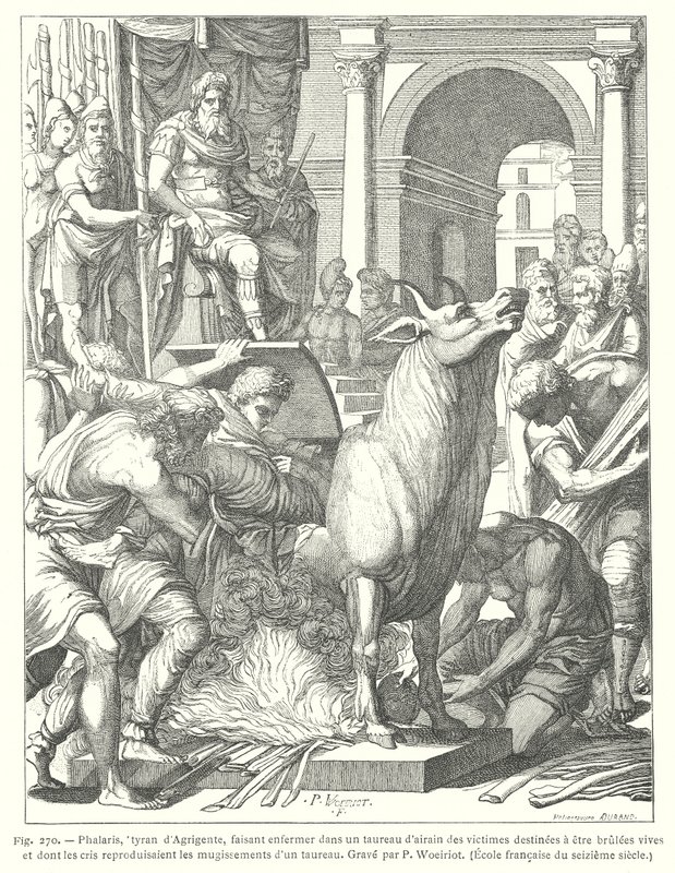 Il toro di bronzo: strumento di tortura ed esecuzione mediante fuoco usato dall