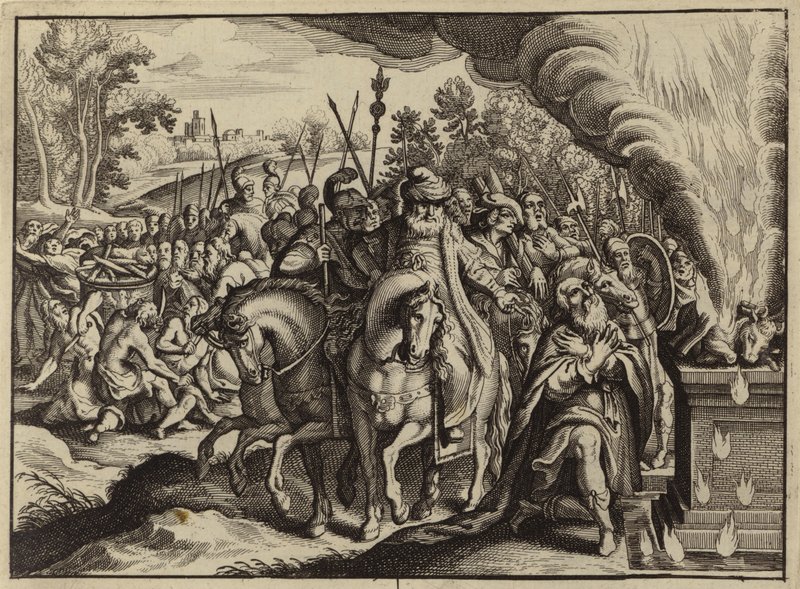 Il fuoco di Dio che brucia il sacrificio di Elia invece di quello a Baal da European School