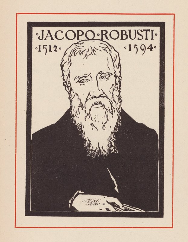 Tintoretto, artista italiano del Rinascimento (litografia) da European School