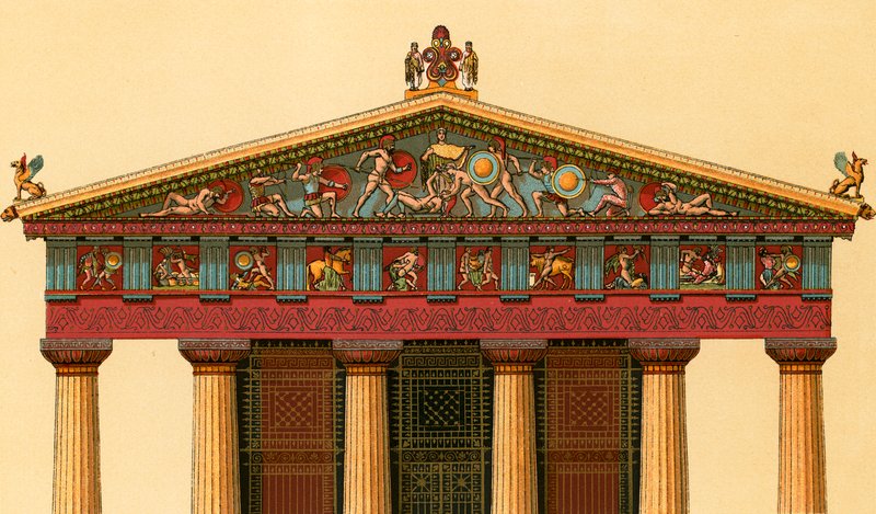 Facciata occidentale del Tempio di Atena, a Egina da European School