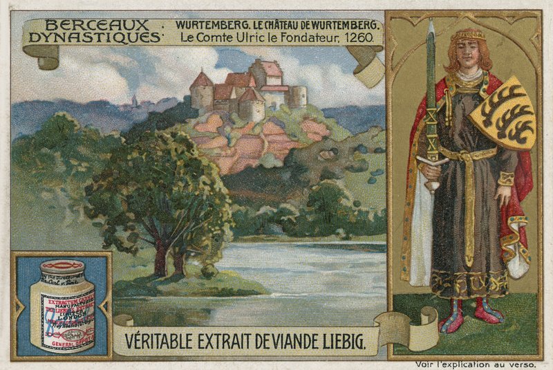 Castello di Wirtemberg e Ulrich I, Conte di Wurttemberg, 1260 da European School