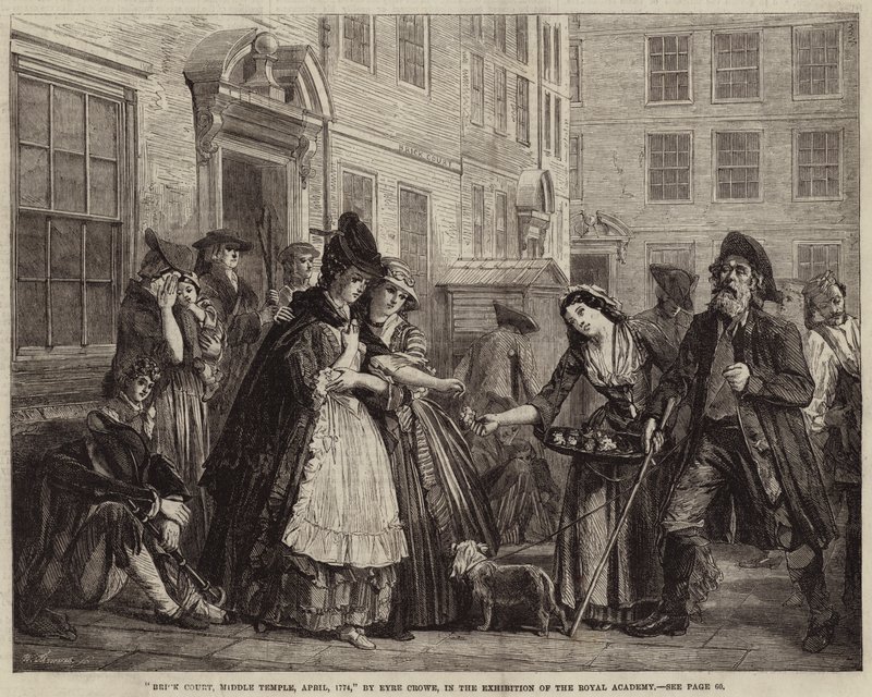 Brick Court, Middle Temple, aprile 1774 da Eyre Crowe