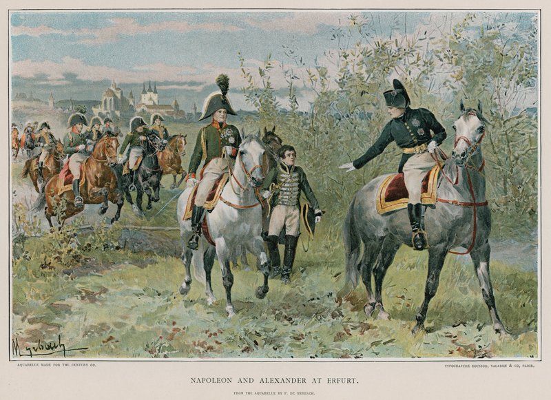 Napoleone e Alessandro a Erfurt da Felicien baron de Myrbach Rheinfeld