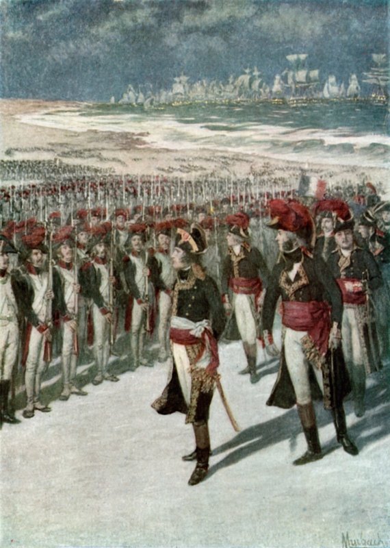 Napoleone che rivede le truppe a Boulogne da Felicien baron de Myrbach Rheinfeld
