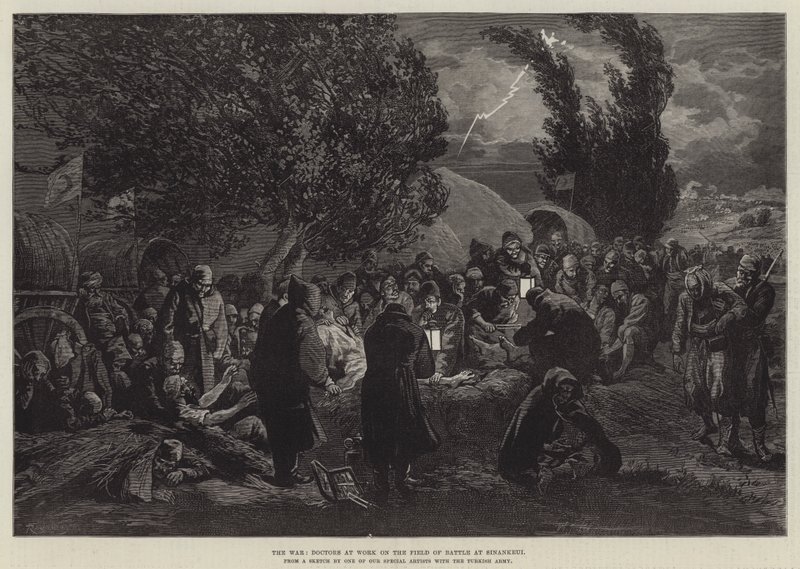 La guerra, medici al lavoro sul campo di battaglia a Sinankeui da Felix Regamey