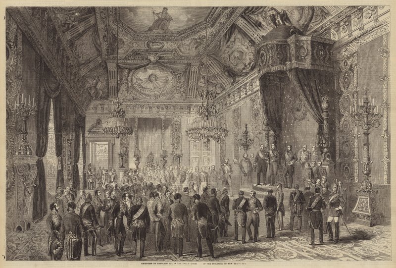 Ricevimento di Napoleone III, nella sala del trono delle Tuileries, a Capodanno da Felix Thorigny