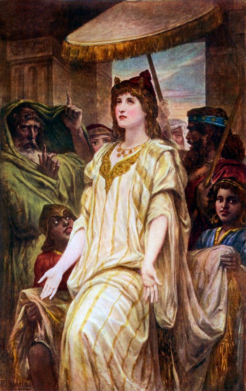Ester implora per il suo popolo (litografia a colori) da Felix-Joseph (after) Barrias