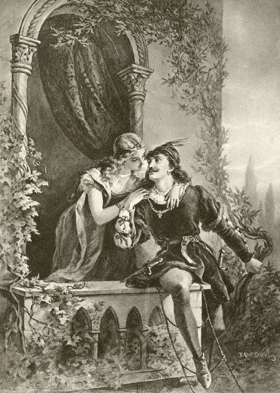 Romeo e Giulietta. Atto III-Scena V da Felix Octavius Carr Darley