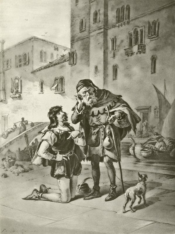 Il mercante di Venezia. Atto II, Scena II da Felix Octavius Carr Darley