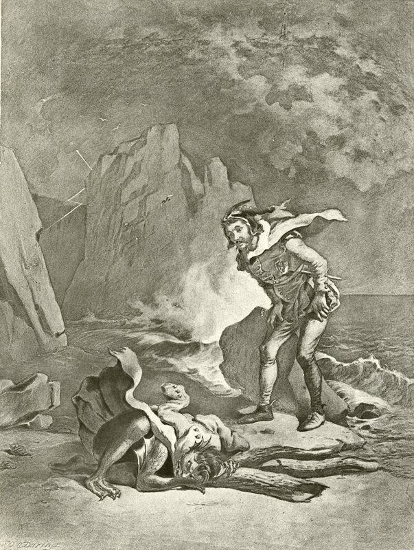 La tempesta. Atto II, Scena II da Felix Octavius Carr Darley