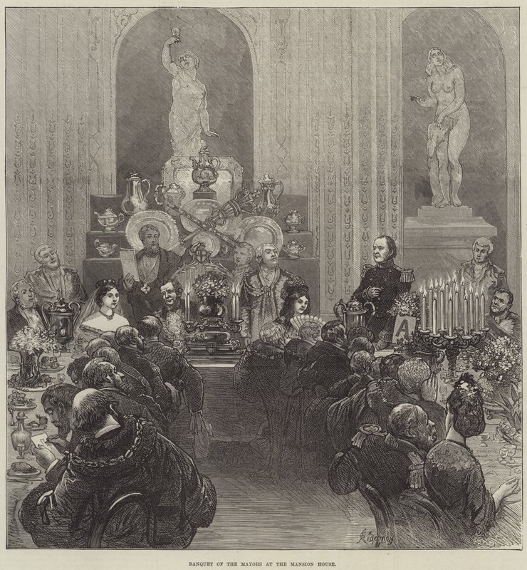 Banchetto dei sindaci alla Mansion House da Felix Regamey
