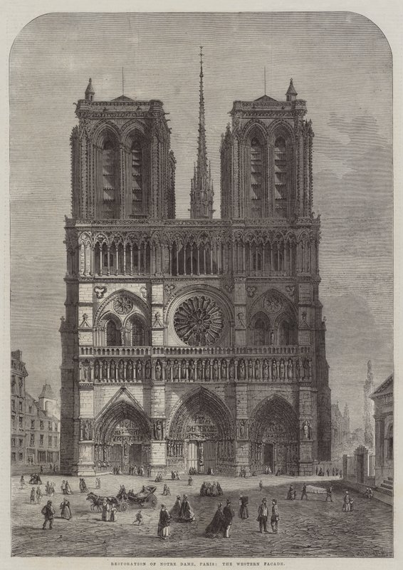 Restauro di Notre Dame, Parigi, la Facciata Occidentale da Felix Thorigny