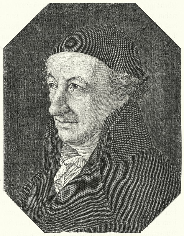 Ritratto del poeta tedesco Christoph Martin Wieland in vecchiaia (incisione) da Ferdinand Jagemann