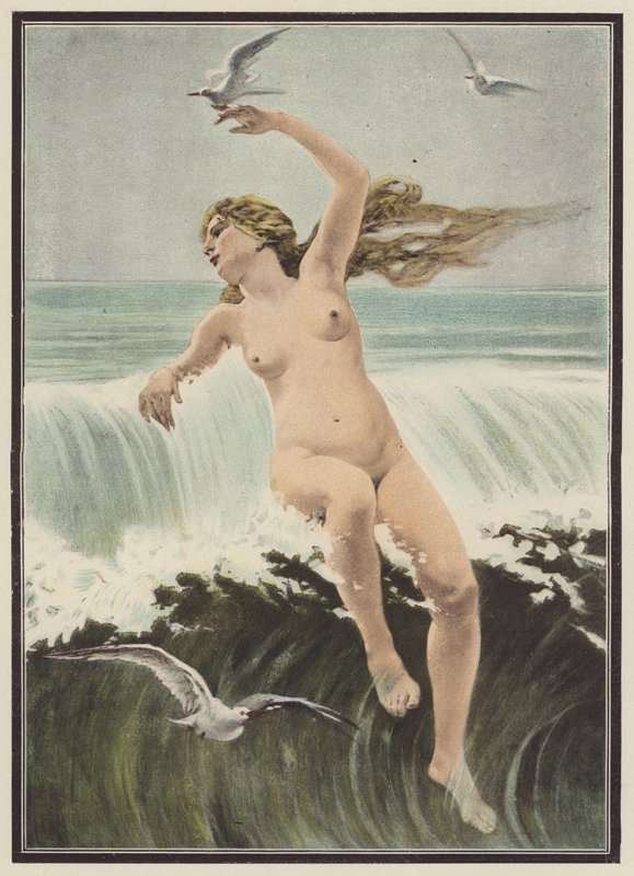 Onde e gabbiani da Ferdinand Victor Eugene (after) Delacroix