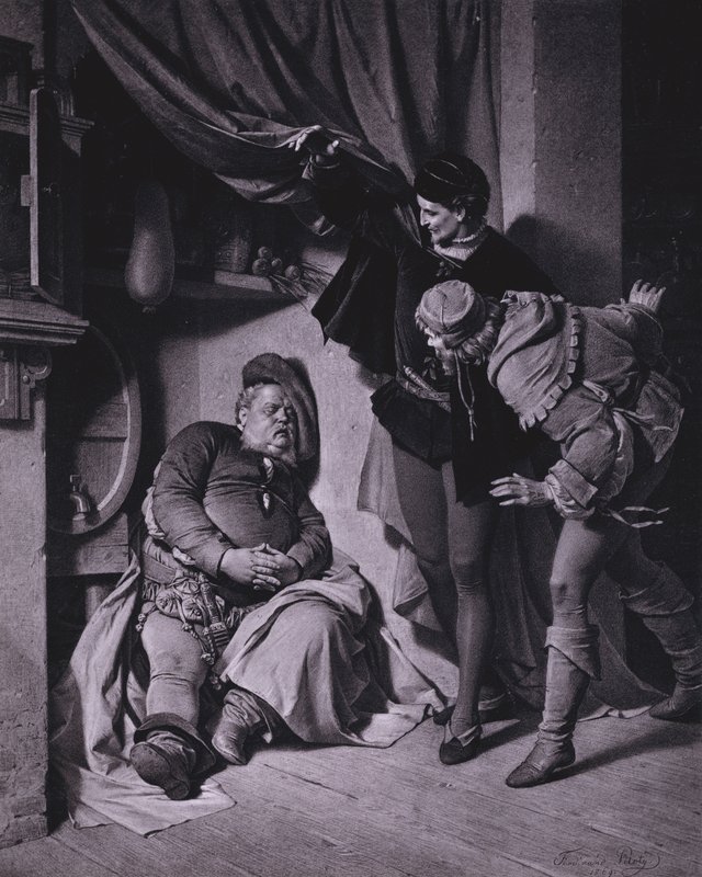 Scena da Enrico IV, Parte 1 di Shakespeare (Atto II, Scena 4) da Ferdinand the Elder Piloty
