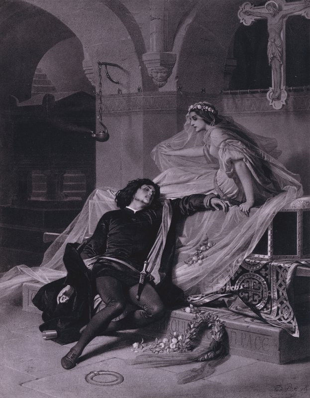 Scena da Romeo e Giulietta di Shakespeare (Atto V, Scena 3) da Ferdinand the Elder Piloty