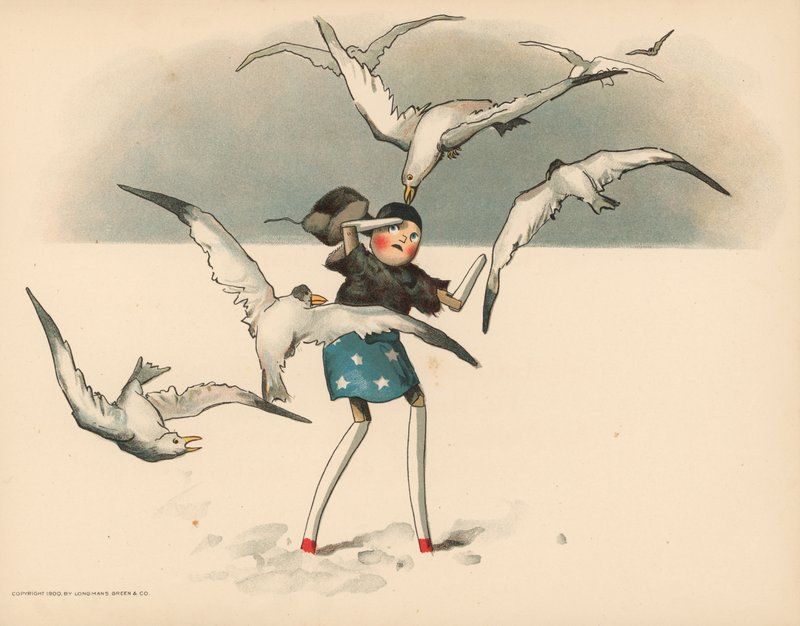 Illustrazione per Le avventure polari di Golliwogg da Florence K. Upton