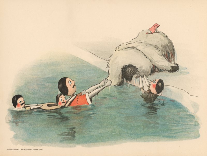 Illustrazione per Le avventure polari di Golliwogg da Florence K. Upton