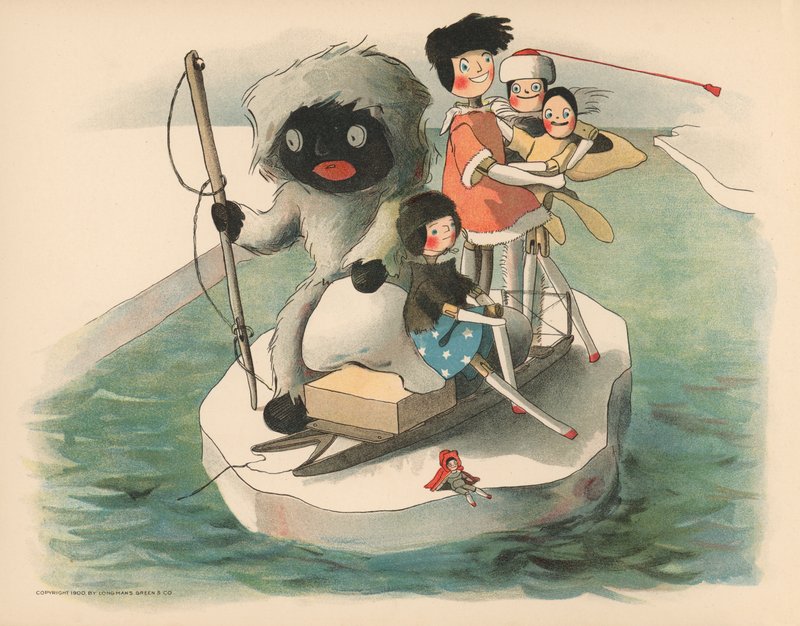 Illustrazione per Le avventure polari di Golliwogg da Florence K. Upton