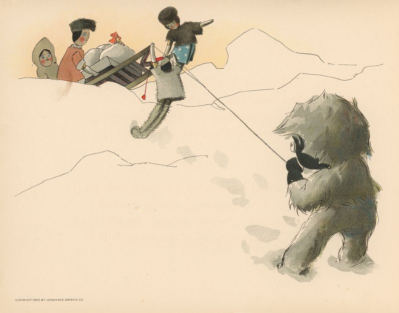 Illustrazione per Le avventure polari di Golliwogg da Florence K. Upton
