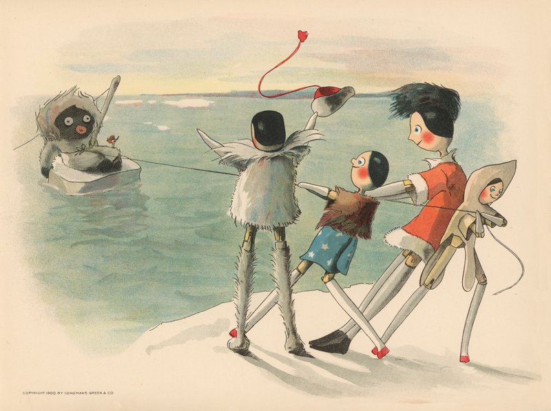 Illustrazione per Le avventure polari di Golliwogg da Florence K. Upton
