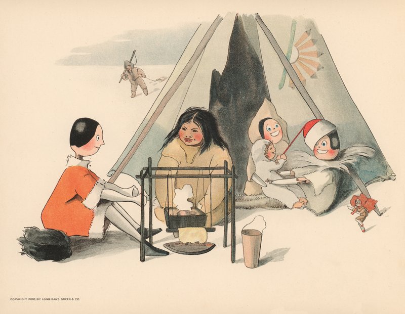 Illustrazione per Le avventure polari di Golliwogg da Florence K. Upton