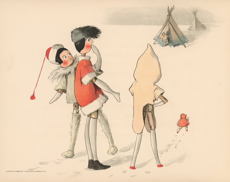 Illustrazione per Le avventure polari di Golliwogg da Florence K. Upton