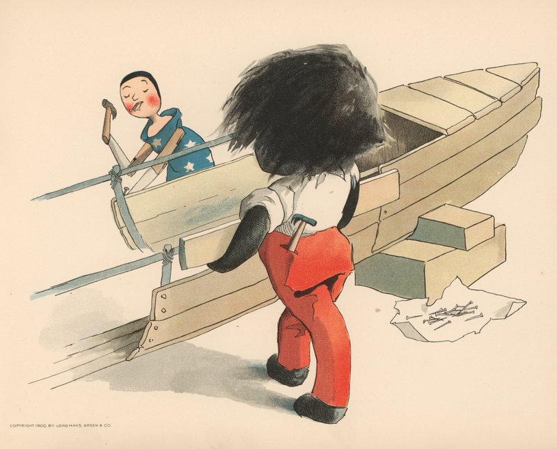 Illustrazione per Le avventure polari di Golliwogg da Florence K. Upton