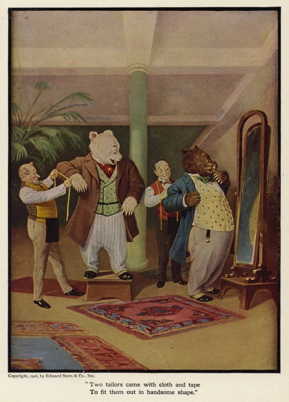 Due sarti sono venuti con stoffa e nastro per vestirli in modo elegante da Floyd V. Campbell