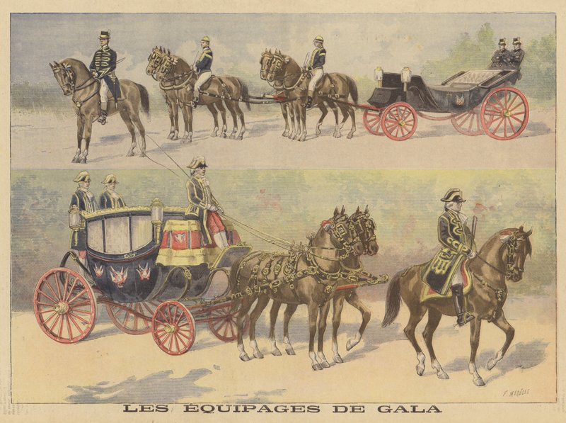 Carrozze utilizzate dallo zar e dalla zarina di Russia durante la loro visita in Francia da Fortune Louis Meaulle