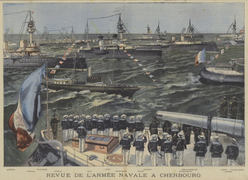 Revisione della Marina francese al largo di Cherbourg da Fortune Louis Meaulle