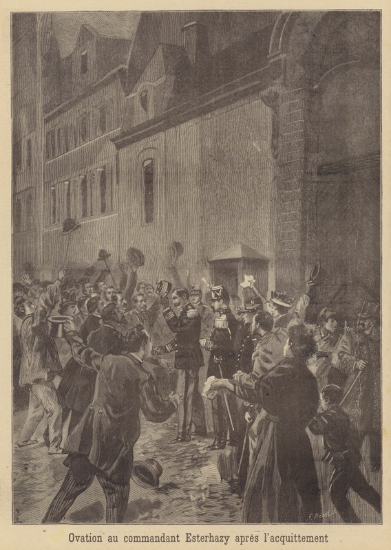 Ovation per il maggiore Esterhazy dopo la sua assoluzione da Fortune Louis Meaulle