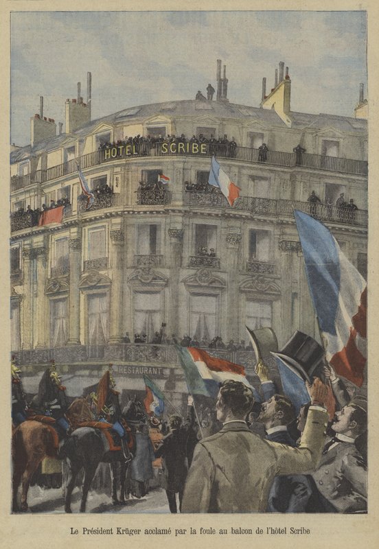 Paul Kruger, ex presidente del Transvaal, sul balcone dell