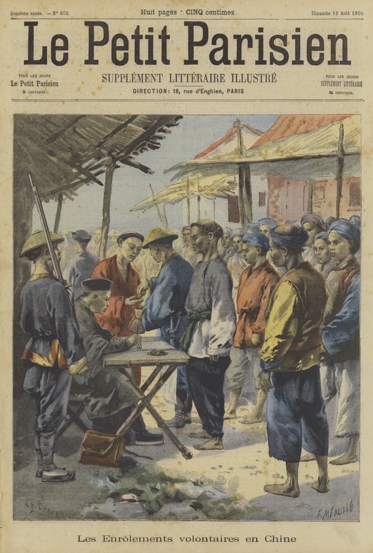 La Ribellione dei Boxer: arruolamento di volontari in Cina da Fortune Louis Meaulle