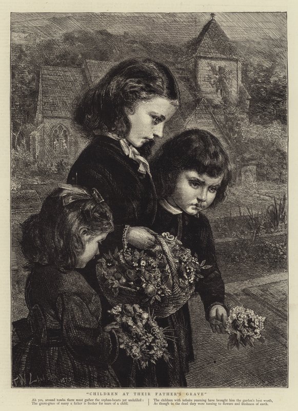 Bambini sulla tomba del padre da Francis Wilfred Lawson