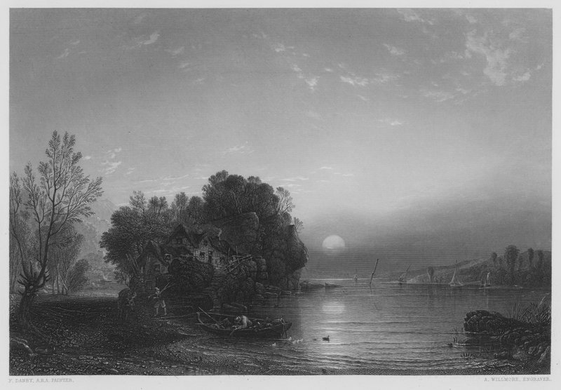 La casa del pescatore, dal quadro nella Galleria Vernon (incisione) da Francis (after) Danby