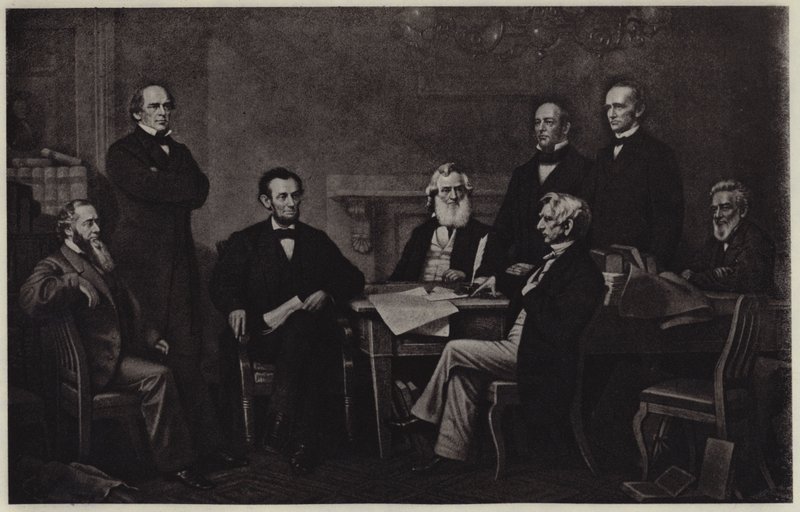 Prima lettura della Proclamazione di Emancipazione di Abraham Lincoln da Francis Bicknell (after) Carpenter