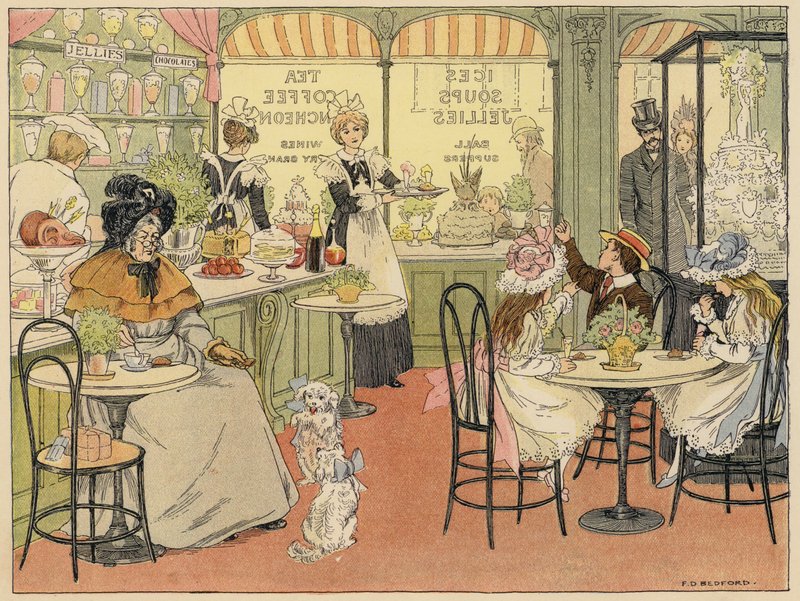 Libro dei negozi di Bedford: Pasticcere (litografia a colori) da Francis Donkin Bedford