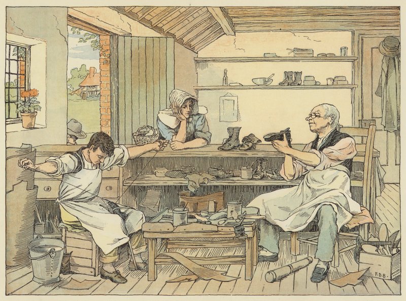 Cobbler (litografia a colori) da Francis Donkin Bedford