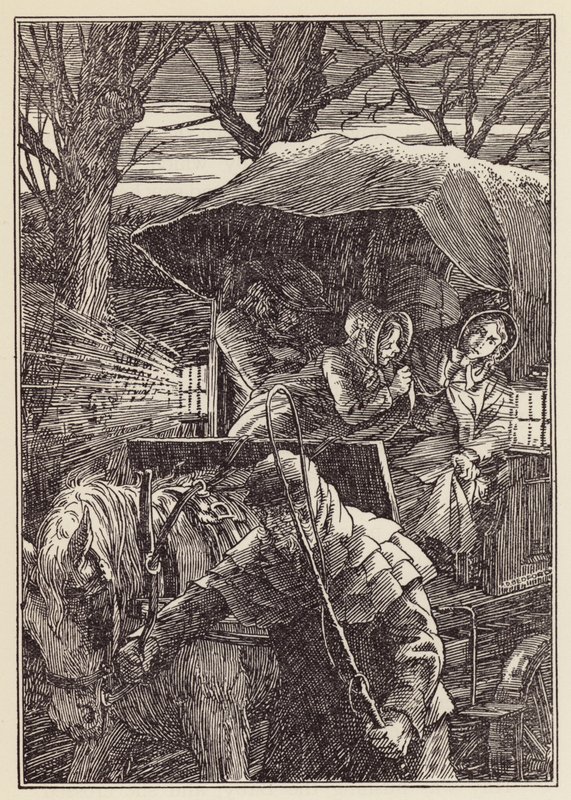 Illustrazione per Il grillo del focolare di Charles Dickens (litografia a colori) da Francis Donkin Bedford