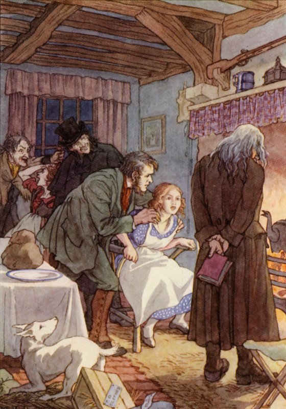 Illustrazione per Il grillo del focolare di Charles Dickens (litografia a colori) da Francis Donkin Bedford