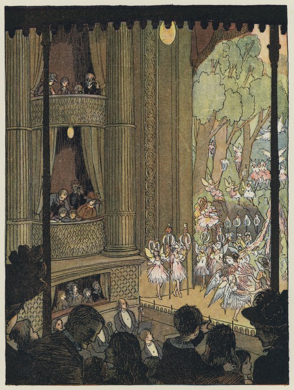 Londra: Drury Lane Pantomime (litografia a colori) da Francis Donkin Bedford