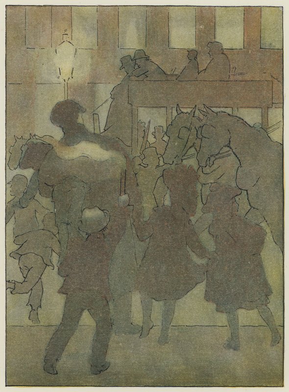Londra: nella nebbia londinese (litografia a colori) da Francis Donkin Bedford