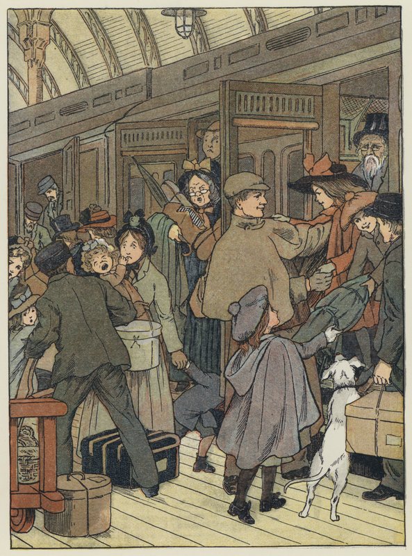 Londra: Il Terminus di Londra (litografia a colori) da Francis Donkin Bedford