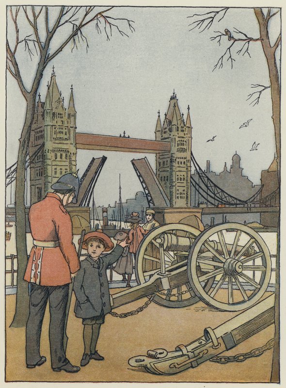 Londra: Il ponte della Torre (litografia a colori) da Francis Donkin Bedford