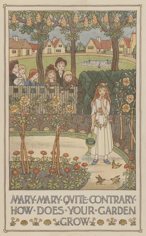 Mary Mary al contrario come cresce il tuo giardino (litografia a colori) da Francis Donkin Bedford