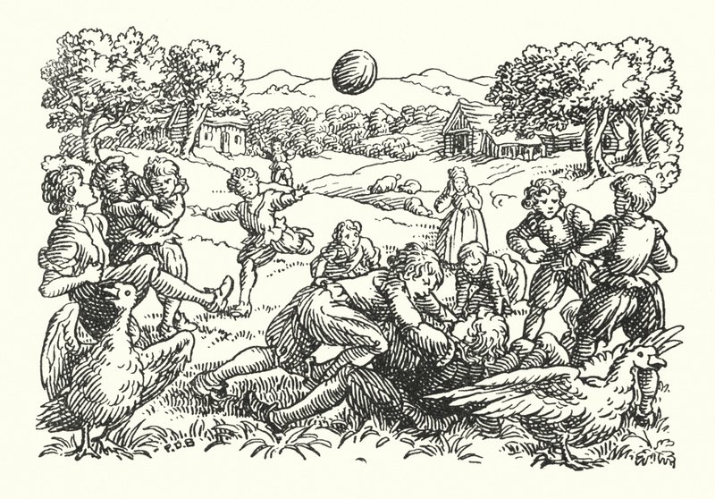 Merrie England: Calcio (litografia) da Francis Donkin Bedford