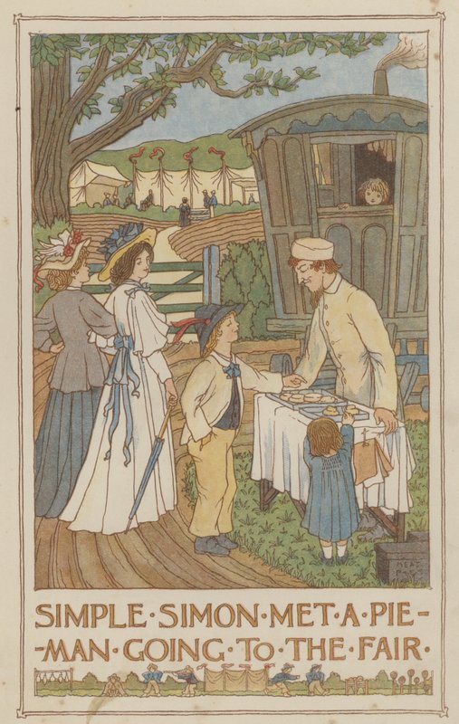 Semplice Simon incontrò un pieman che andava alla fiera (litografia a colori) da Francis Donkin Bedford